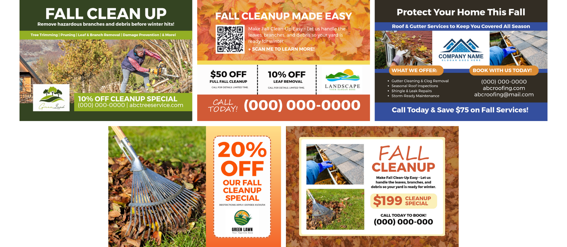 direct mail templates for fall cleanup