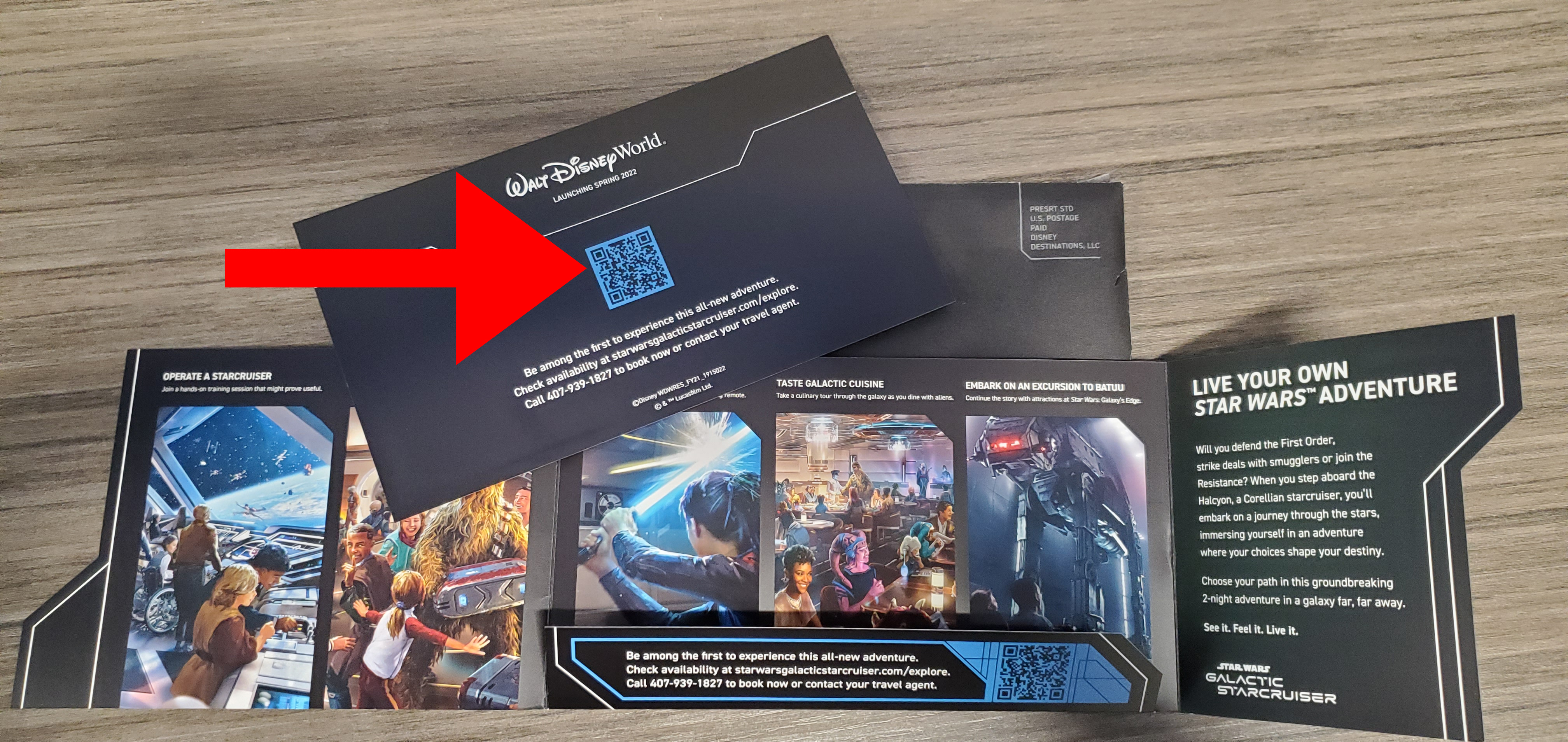 QR code on direct mail postcard